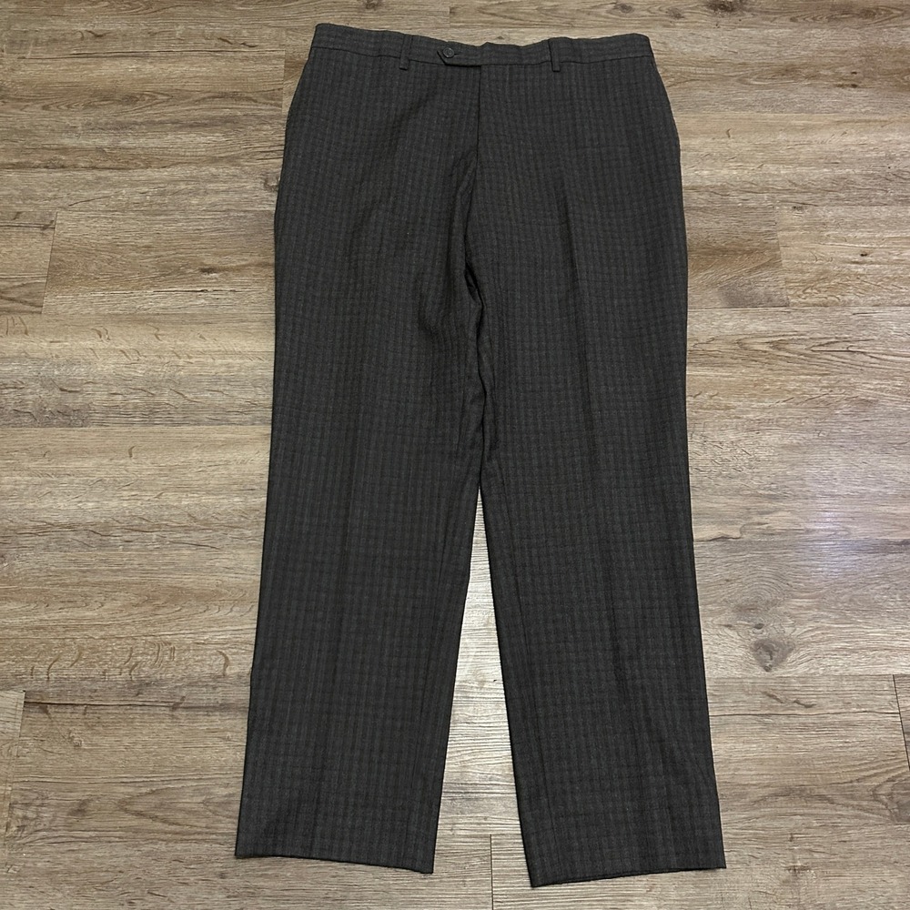 Comero Super 100s Wool Dress Pants Mens 36 Charcoal Grey Made in Italy Trousers